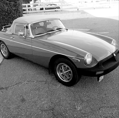 Classic car in shade